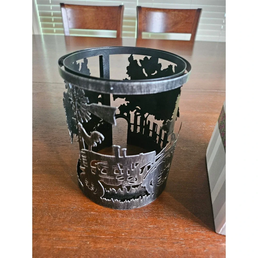 Scentsy Countryside Warmer Sleeve Home Decor Black Silver Farm Tractor Windmill